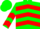 Silk - Green, Red Inverted Chevrons