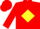 Silk - Red, Red 'F' on Yellow Diamond