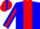 Silk - Blue, Red Stripe, Blue Band on White