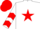 Silk - White, Red star, chevrons on sleeves, Red cap