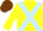 Silk - Yellow, Light Blue cross belts, Chocolate cap