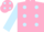Silk - Pink, Light Blue spots, sleeves and spots on cap
