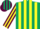 Silk - Dark Green, Maroon and Yellow Stripes