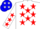 Silk - White, Blue 'B' in Red Stars