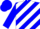 Silk - BLUE, white 'V', white diagonal stripes