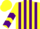 Silk - Yellow and Purple stripes, chevrons on sleeves, Yellow cap
