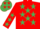 Silk - RED, emerald green stars