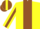 Silk - YELLOW, brown panel, brown bars on