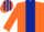 Silk - Orange, Dark Blue stripe, striped cap