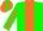 Silk - GREEN, orange stripe, orange and white