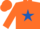 Silk - Flourescent Orange, Royal Blue Star,