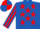 Silk - Royal blue, red stars, striped sleeves, quartered cap