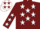 Silk - Burgundy, White Stars, White 'D&D' on