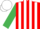 Silk - Red and White stripes, Emerald Green sleeves, White cap