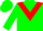 Silk - Green, Red Inverted Chevron