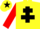 Silk - Yellow, Black Cross of Lorraine, Red sleeves, Yellow cap, Black star