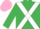 Silk - Emerald Green, White cross belts, Pink cap
