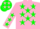 Silk - Pink, Green stars