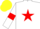 Silk - White, Red star and armlets, Yellow cap