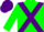 Silk - Green, Purple cross-belts and cap