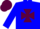 Silk - Blue, maroon maltese cross and cap