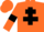 Silk - Orange, Black cross of Lorraine and armlets, Orange cap