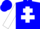 Silk - Blue, White cross of Lorraine and Sleeves, Blue cap