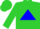 Silk - LIME GREEN, blue triangle, lime green