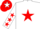 Silk - WHITE, red star, red stars on sleeves, red cap, white star