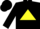 Silk - Black, Red 'M' on Yellow  Triangle,