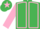 Silk - Emerald Green, Pink seams, sleeves and star on cap