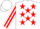 Silk - WHITE, red stars, striped sleeves, white cap