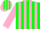 Silk - Green, Pink Stripes, Pink Sleeves, Green