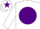 Silk - WHITE, purple disc, white cap, purple star