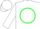 Silk - White, Green Circle, Red 'P', Green