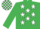 Silk - EMERALD GREEN, white stars, check cap