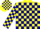 Silk - Yellow, Navy Blue Blocks, Yellow