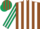 Silk - Brown, Dark Green Belt, White Stripes on