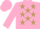 Silk - Pink, light brown stars, pink sleeves and cap