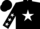 Silk - Black, White star and stars on sleeves, Black cap