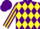 Silk - PURPLE & YELLOW DIAMONDS, striped sleeves, purple cap