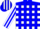 Silk - Blue, white blocks, blue stripes on