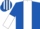 Silk - ROYAL BLUE, white panel, halved sleeves, striped cap