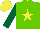 Silk - LIGHT GREEN, yellow star, dark green sleeves, yellow cap
