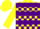 Silk - Yellow, Purple Blocks, Purple Hoops on
