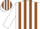 Silk - White and brown stripes, white sleeves, striped cap