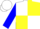 Silk - White and Yellow quartered, Blue sleeves, White cap