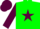 Silk - Green, Maroon star, sleeves and cap