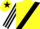 Silk - Yellow, Black sash, Black and White striped sleeves, Yellow cap, Black star