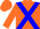 Silk - Fluorescent Orange, Blue cross belts,